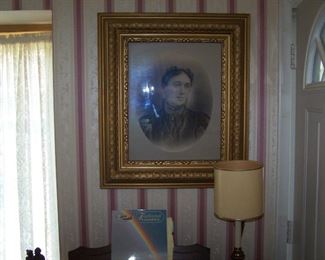 GILT GESSO FRAME & PORTRAIT OF LATE 19TH C. LADY