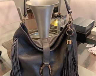 Leather Handbag- Gray - G.I.L.I (Jill Martin for QVC)