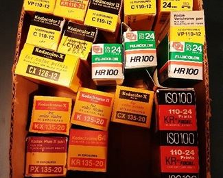 Vintage unexposed 110, 126, and 35mm film.