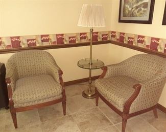Pair of chairs & table lamp
