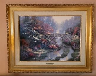 $200, Thomas Kinkade Stillwater Bridge, Sweetheart Gardens I, 18"x24" canvas w/o frame