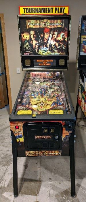 Disney Pirates of the Caribbean Pinball Machine. Awesome game manufactured by Stern in 2007 and purchased new by the seller! All lights, flippers and functions appear to be in working order and in overall great condition. Hit the big bonus and watch  the ship sink!