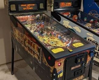 Disney Pirates of the Caribbean Pinball Machine. Awesome game manufactured by Stern in 2007 and purchased new by the seller! All lights, flippers and functions appear to be in working order and in overall great condition. Hit the big bonus and watch  the ship sink!