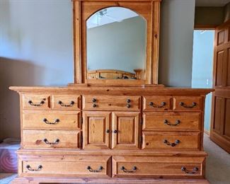 Belle Reve Mirrored Dresser. This item matches the previous and next lots. Measures 72” wide, 21” deep and 81” high