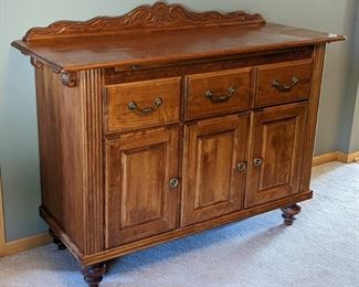 Gorgeous Nichols and Stone Sideboard/Buffet. There are some light scratches/marks, but in overall great condition. Measures 53.5” wide, 20” deep and 37” high. 