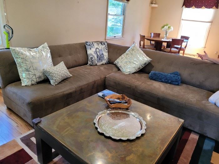 $1,000 3 Piece Sectional Microfiber Mocha Color