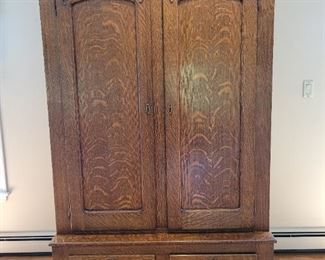 Antique Armoire 1800s Tiger Oak 83 x 57 x 20 ,  $2,000 comes apart 6pc
