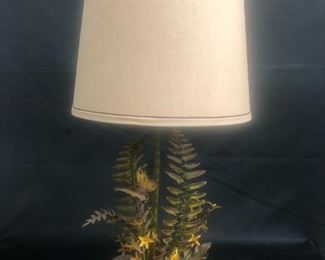 Vintage metal nature art lamp
