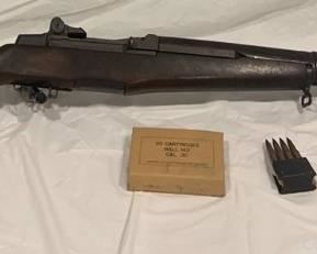 Springfield Armery US M1 Garand 30 06 Rifle with Rounds