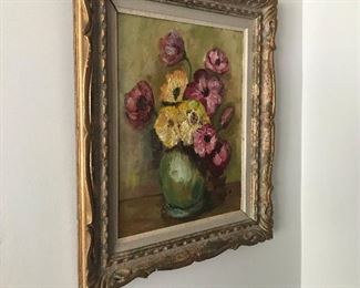 Original Art Still Life Vase with Flowers