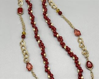 Burgundy Gold Necklaces