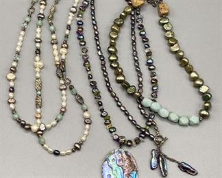 Freshwater Pearl Mixed Materials Necklaces