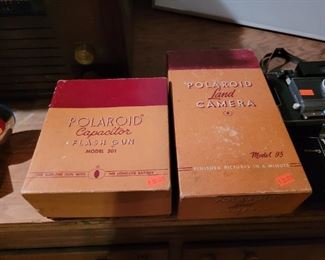 Vintage Polaroid cameras and others