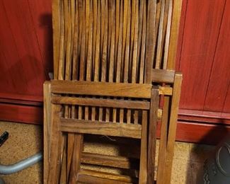 Vintage wood folding chairs