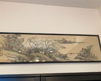 BIN$380. Framed, Japanese Landscape, Watercolor