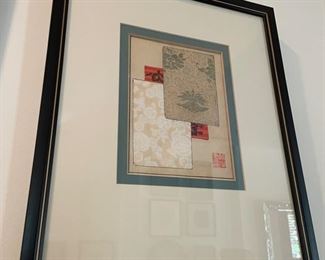 BIN $76 Framed Floral Textile Design C. Circa 1903 Art: 8" x 6" , frame: 14" x 16.75"