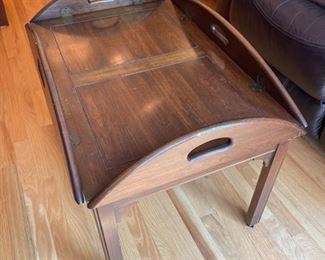 BUY IT NOW $80 Vintage Butler Tray Table with Fold up Side handles, 38.5" x 28.5" x 18"