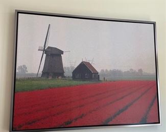 BIN $100 Framed Photograph of a Tulip farm in the Netherlands, art: 30" x 40", frame: 32" x 42"