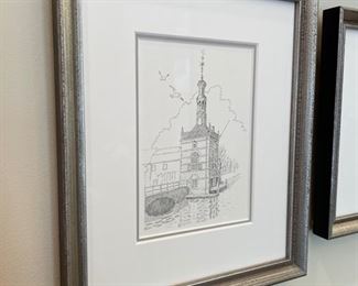 BUY IT NOW $60 North Holland Canal, Alkmaar Netherlands; framed serigraph; art: 4" x 5.5" frame: 10" x 8.5"
