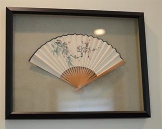 BIN $70 Sumie on paper, fan from Japan. 21" x 16.5"