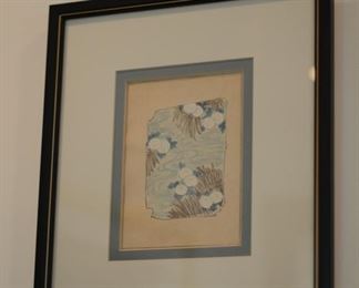 BIN $76 Framed Floral Textile Design A. Circa 1903 Art: 8" x 6" Frame: 14" x 16.75"