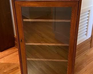 SOLD 1. Vintage Bookcase with glass door. Measures:23.5x11.5x44 (1 available)
