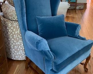 BUY IT NOW $175 Hickory Chair Winged back Men's chair, Newly reupholstered and frame re-stretched.