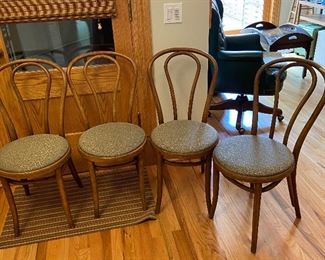 BUY IT NOW $80 each. Vintage Bentwood Cafe/Bistro Chairs with upholstered seats; by the Great Northern Chair Co. 4 Available.