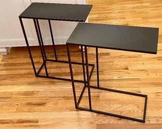 Wrought iron side tables (2 available). 10" x 20" x 24"