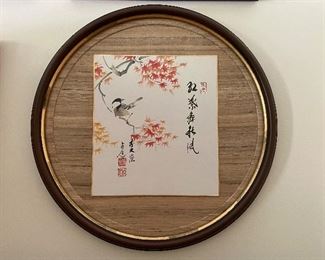 SOLD. watercolor and ink, round frame