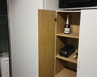 Upright freezer, cabinets