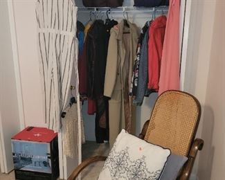 Women's Men's vintage and contemporary clothes, shoes size 10 & 12 , bentwood rocker 