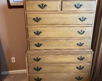 Davis cabinet company weathered walnut 9 drawer dresser. 