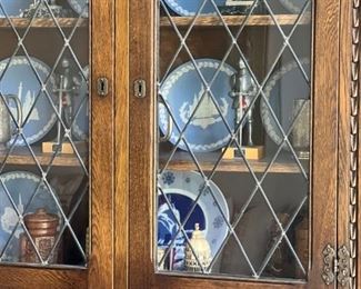 Detail of iron design on glass doors