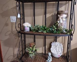 Wicker and metal folding rack $100