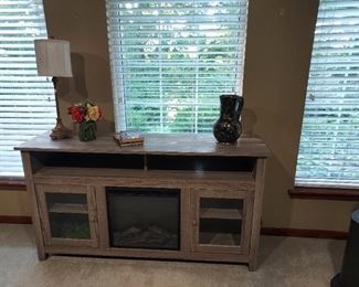 Electric fireplace and TV cabinet $200