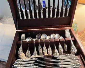 Sterling Silver 12 Piece Place setting plus all serving pieces