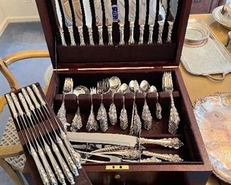 Sterling Silver 12 Piece Place setting plus all serving pieces