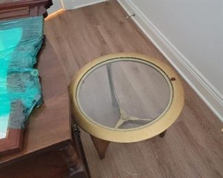 Small round glass top side table 