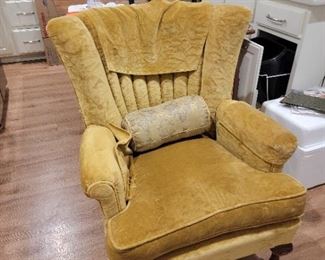 Gold wing back chair