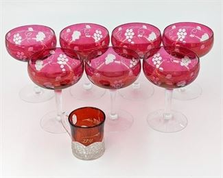 Cranberry cut to clear champagne glasses
