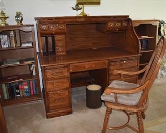 Wooden Roll-Top Desk