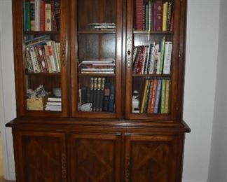 Books and Wood Bookcase/Cabinet