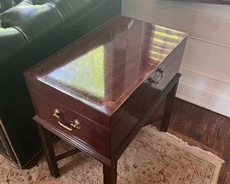 Inlaid chest on stand