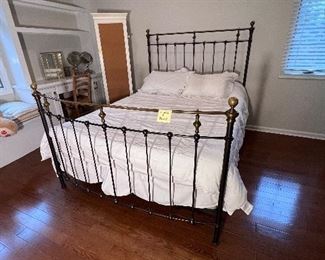Charles P. Rogers brass and iron bed 