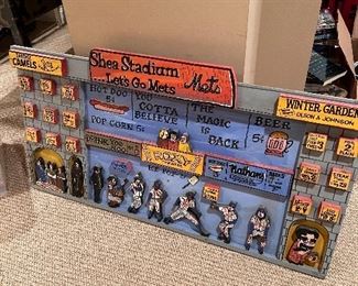 Cool wood Shea Stadium wall hanger