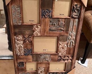 Carved wood photo display 