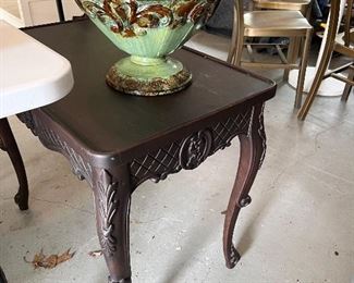 Carved wood table