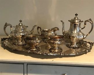 STERLING REED & BARTON FRANCIS PATTERN coffee/tea service - tray also sterling !!!