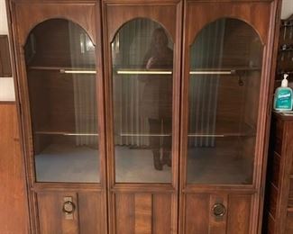 Hutch with glass doors and shelves.  Minimum bid is $50.00.